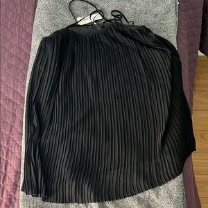 Elegant Black Pleated Mini Dress